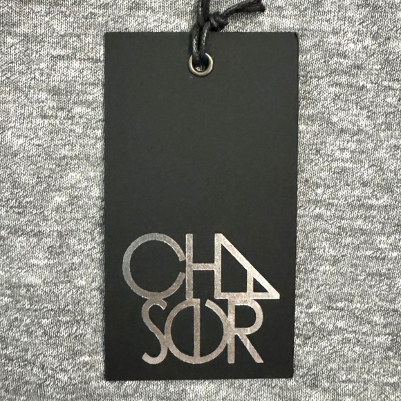 Chaser Tiered Ruffle Back Crew Neck Short Sleeve Knit Heather Gray T-Shirt M - Picture 4 of 16